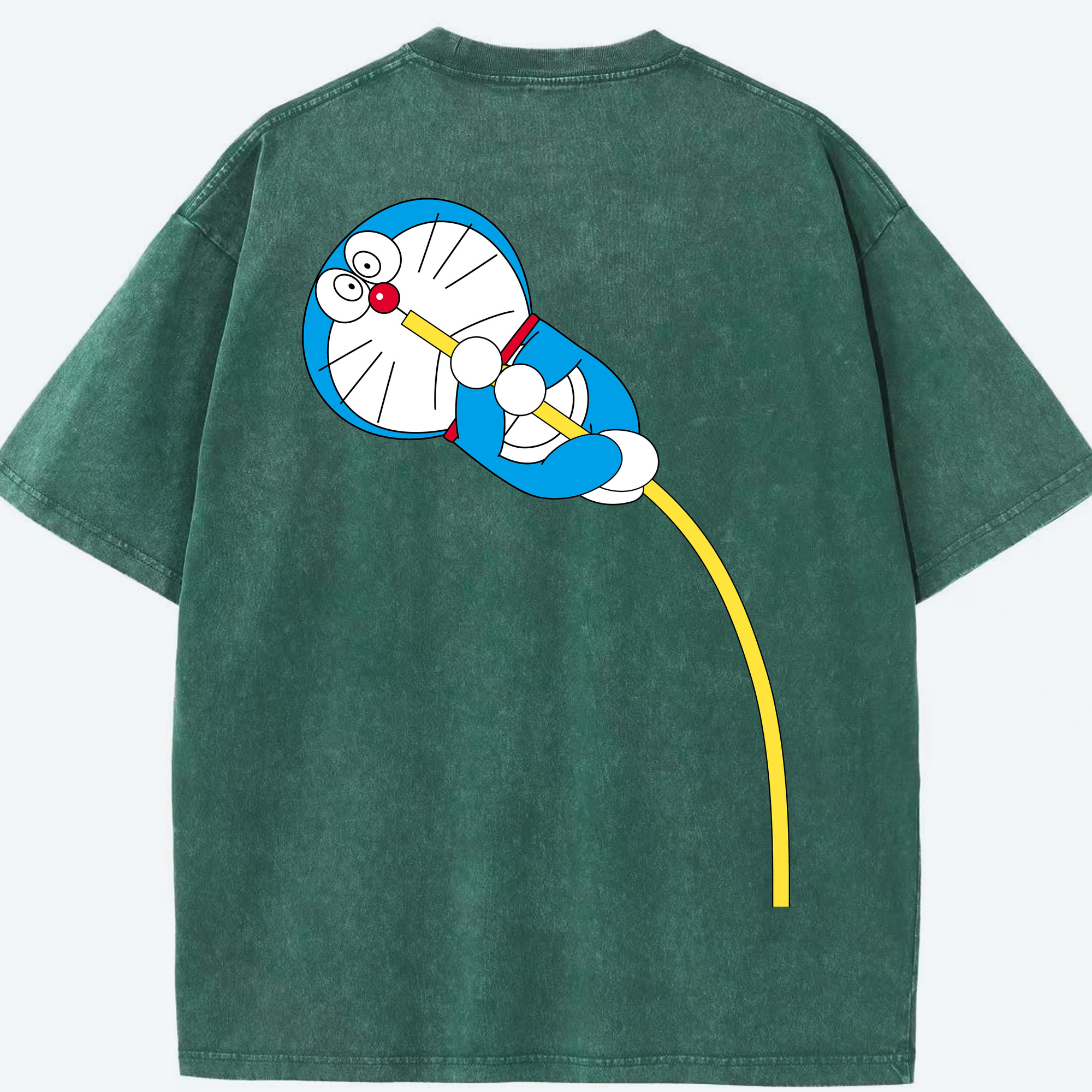 （画像用） ドラえもん Doraemon 綿100% ヴィンテージ風 半袖Tシャツ（背面プリント）